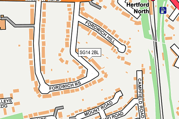 SG14 2BL map - OS OpenMap – Local (Ordnance Survey)