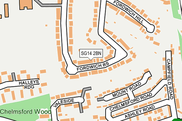 SG14 2BN map - OS OpenMap – Local (Ordnance Survey)