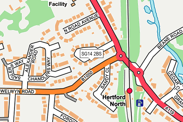 SG14 2BS map - OS OpenMap – Local (Ordnance Survey)