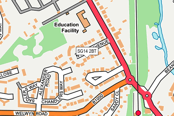 SG14 2BT map - OS OpenMap – Local (Ordnance Survey)