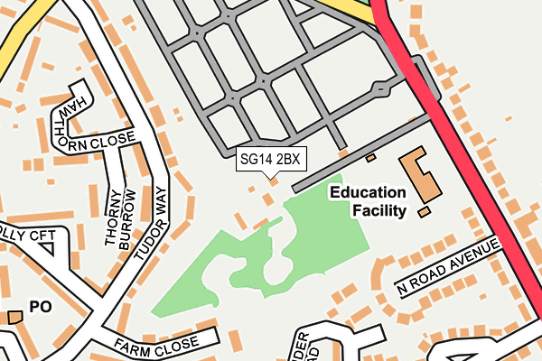 SG14 2BX map - OS OpenMap – Local (Ordnance Survey)