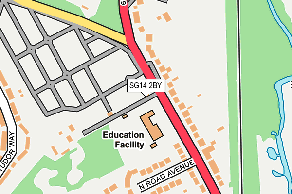 SG14 2BY map - OS OpenMap – Local (Ordnance Survey)