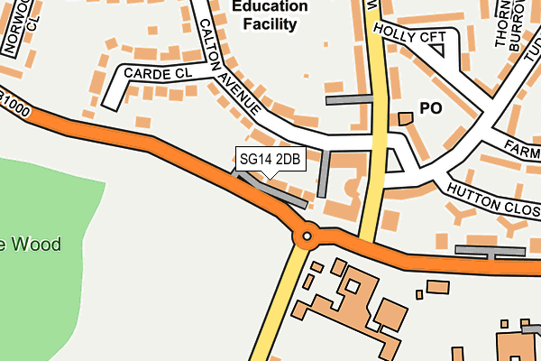 SG14 2DB map - OS OpenMap – Local (Ordnance Survey)