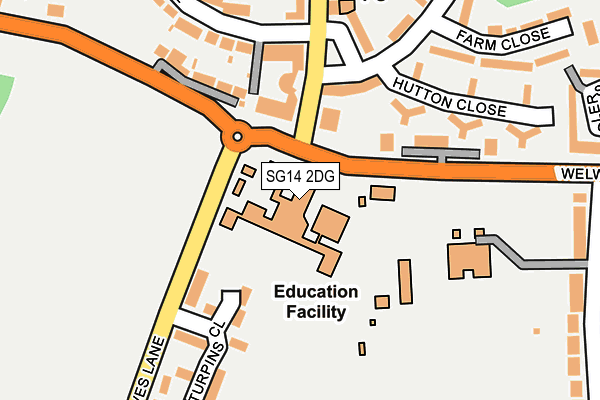 SG14 2DG map - OS OpenMap – Local (Ordnance Survey)