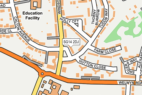 SG14 2DJ map - OS OpenMap – Local (Ordnance Survey)