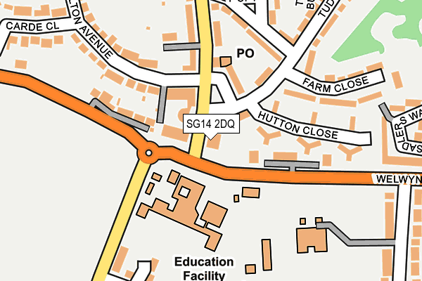 SG14 2DQ map - OS OpenMap – Local (Ordnance Survey)