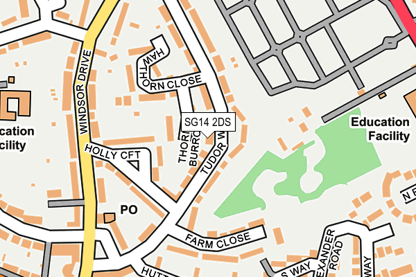 SG14 2DS map - OS OpenMap – Local (Ordnance Survey)