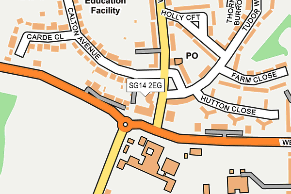 SG14 2EG map - OS OpenMap – Local (Ordnance Survey)