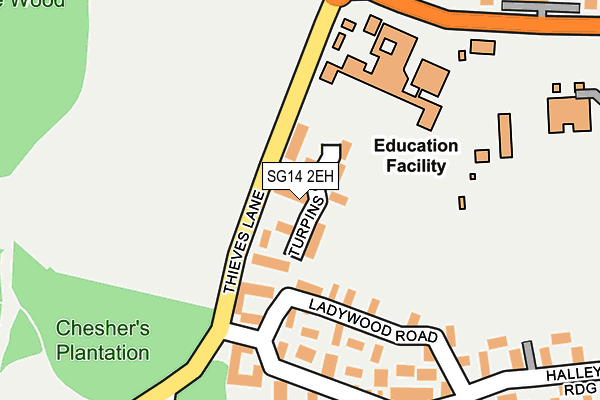 SG14 2EH map - OS OpenMap – Local (Ordnance Survey)