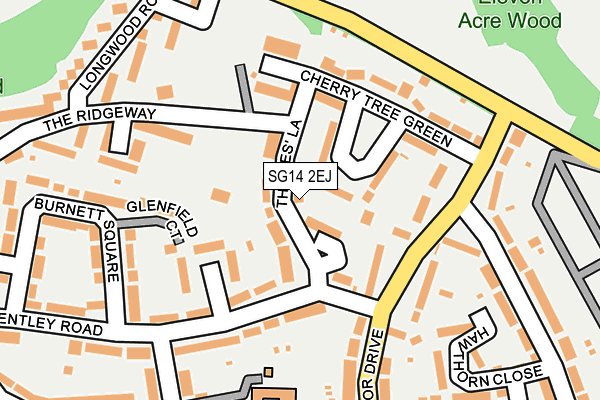 SG14 2EJ map - OS OpenMap – Local (Ordnance Survey)