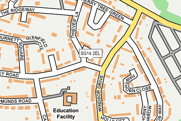 SG14 2EL map - OS OpenMap – Local (Ordnance Survey)