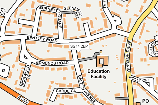 SG14 2EP map - OS OpenMap – Local (Ordnance Survey)