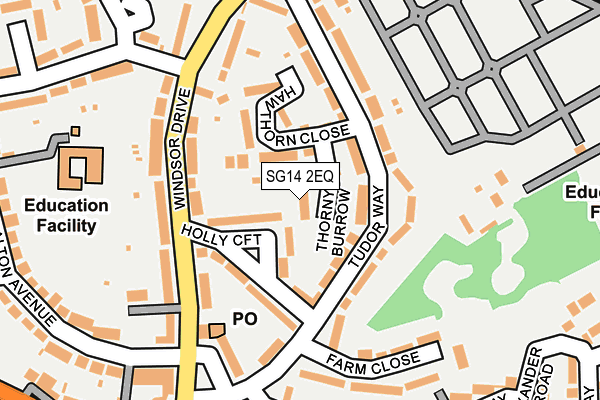 SG14 2EQ map - OS OpenMap – Local (Ordnance Survey)