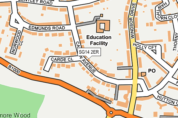 SG14 2ER map - OS OpenMap – Local (Ordnance Survey)