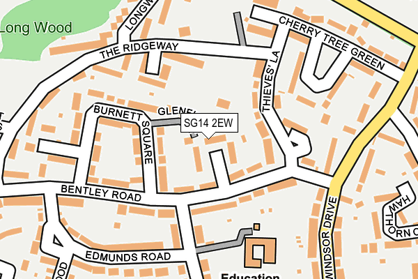 SG14 2EW map - OS OpenMap – Local (Ordnance Survey)