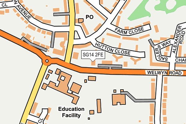 SG14 2FE map - OS OpenMap – Local (Ordnance Survey)