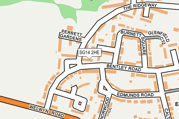 SG14 2HE map - OS OpenMap – Local (Ordnance Survey)
