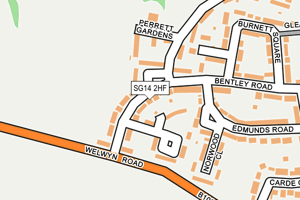 SG14 2HF map - OS OpenMap – Local (Ordnance Survey)