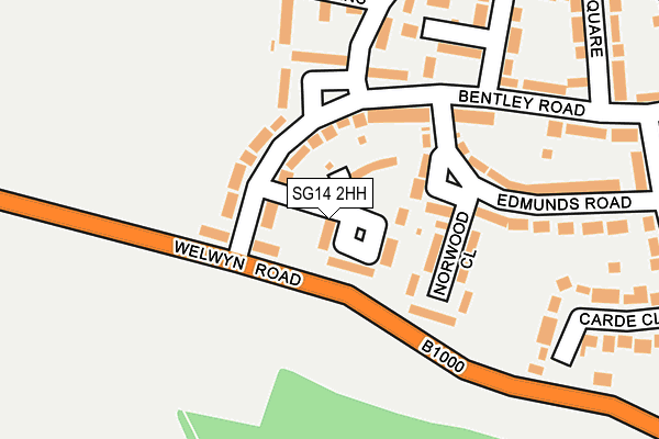 SG14 2HH map - OS OpenMap – Local (Ordnance Survey)