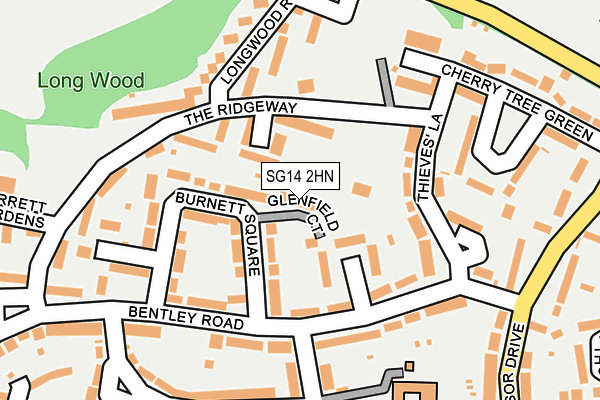 SG14 2HN map - OS OpenMap – Local (Ordnance Survey)