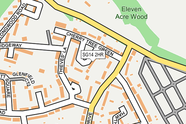 SG14 2HR map - OS OpenMap – Local (Ordnance Survey)