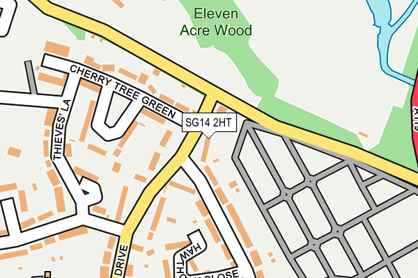 SG14 2HT map - OS OpenMap – Local (Ordnance Survey)