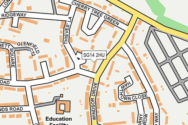 SG14 2HU map - OS OpenMap – Local (Ordnance Survey)