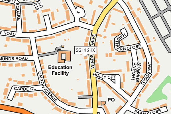 SG14 2HX map - OS OpenMap – Local (Ordnance Survey)