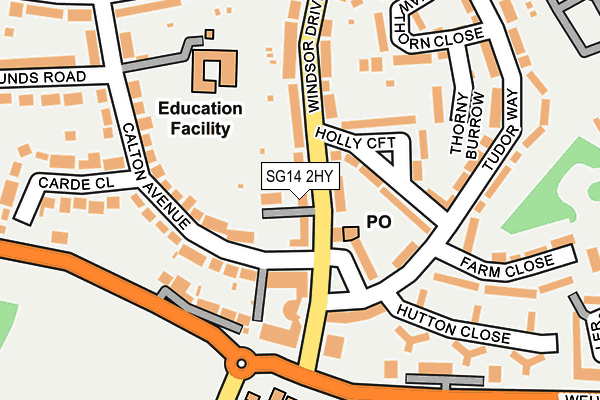 SG14 2HY map - OS OpenMap – Local (Ordnance Survey)
