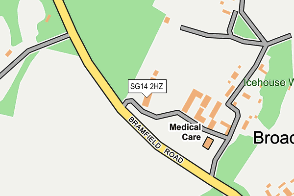 SG14 2HZ map - OS OpenMap – Local (Ordnance Survey)