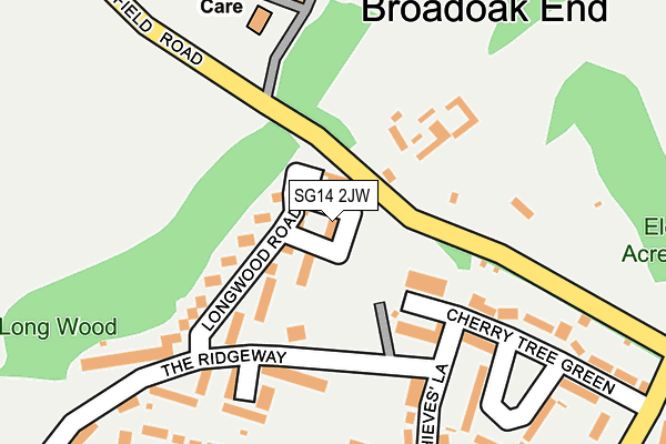 SG14 2JW map - OS OpenMap – Local (Ordnance Survey)