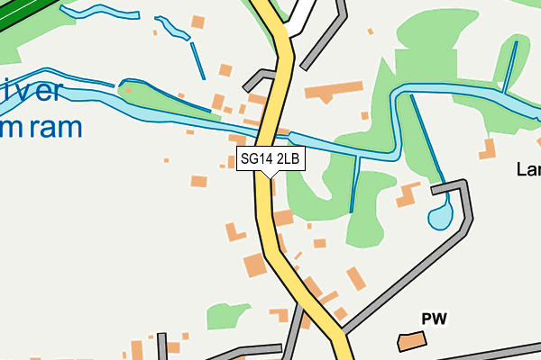 SG14 2LB map - OS OpenMap – Local (Ordnance Survey)