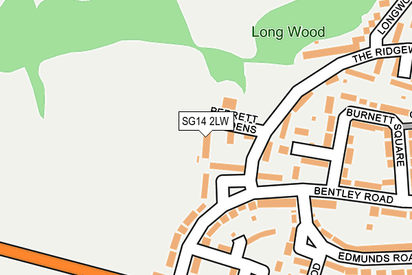 SG14 2LW map - OS OpenMap – Local (Ordnance Survey)