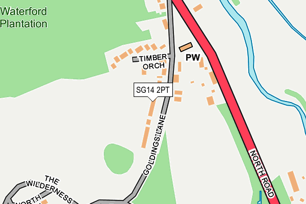 SG14 2PT map - OS OpenMap – Local (Ordnance Survey)