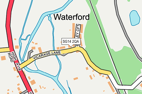 SG14 2QA map - OS OpenMap – Local (Ordnance Survey)