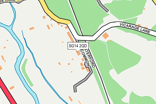 SG14 2QD map - OS OpenMap – Local (Ordnance Survey)