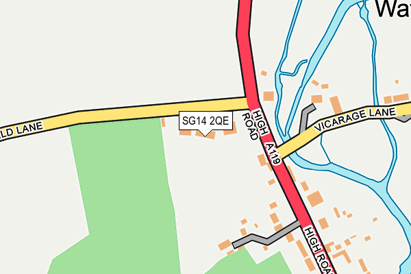 SG14 2QE map - OS OpenMap – Local (Ordnance Survey)