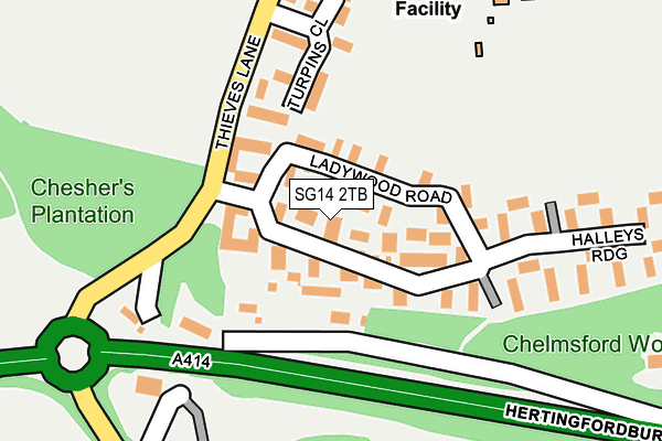 SG14 2TB map - OS OpenMap – Local (Ordnance Survey)