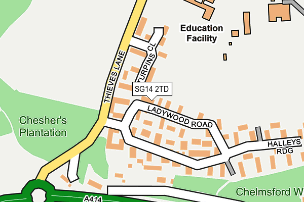 SG14 2TD map - OS OpenMap – Local (Ordnance Survey)