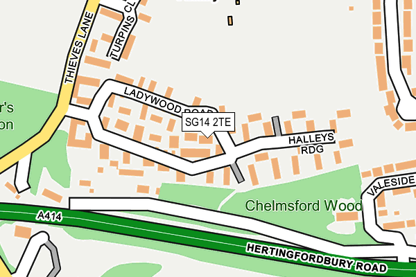 SG14 2TE map - OS OpenMap – Local (Ordnance Survey)