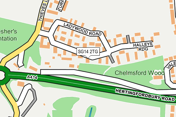 SG14 2TG map - OS OpenMap – Local (Ordnance Survey)