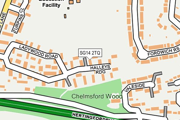 SG14 2TQ map - OS OpenMap – Local (Ordnance Survey)