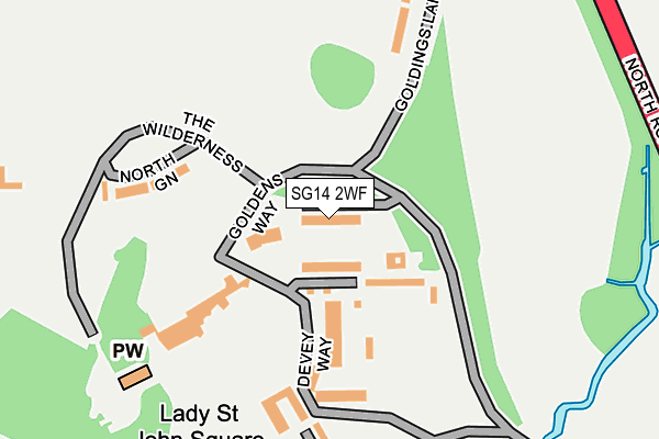 SG14 2WF map - OS OpenMap – Local (Ordnance Survey)