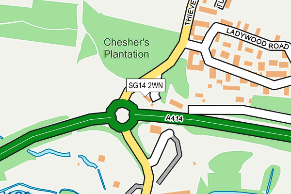 SG14 2WN map - OS OpenMap – Local (Ordnance Survey)