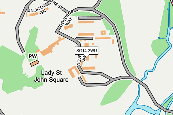 SG14 2WU map - OS OpenMap – Local (Ordnance Survey)