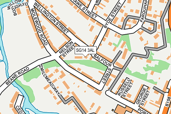 SG14 3AL map - OS OpenMap – Local (Ordnance Survey)