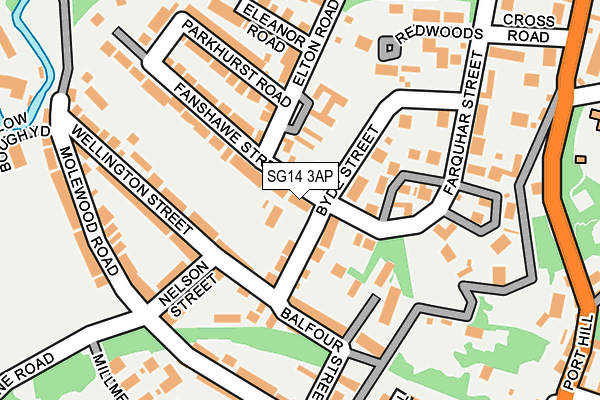 SG14 3AP map - OS OpenMap – Local (Ordnance Survey)