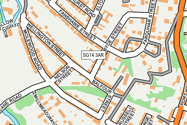 SG14 3AR map - OS OpenMap – Local (Ordnance Survey)