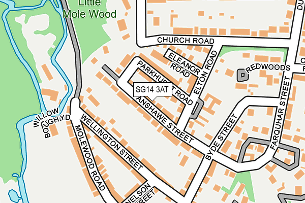 SG14 3AT map - OS OpenMap – Local (Ordnance Survey)
