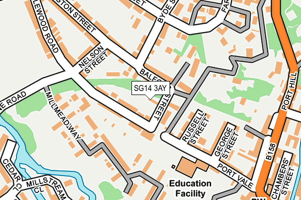 SG14 3AY map - OS OpenMap – Local (Ordnance Survey)